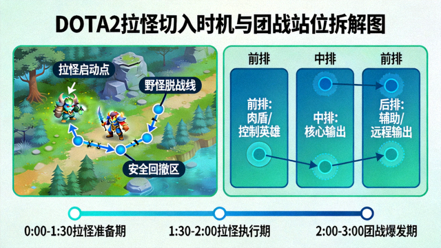 DOTA2拉怪切入时机与团战站位拆解图